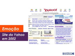 Emoção 
Site do Yahoo 
em 2002 
 