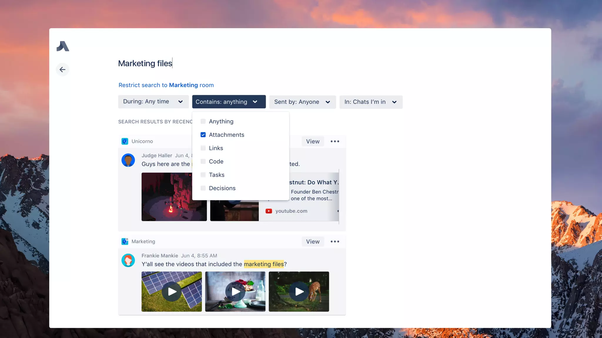 Status + Presence
Tell your team where you are and if you’re free
 