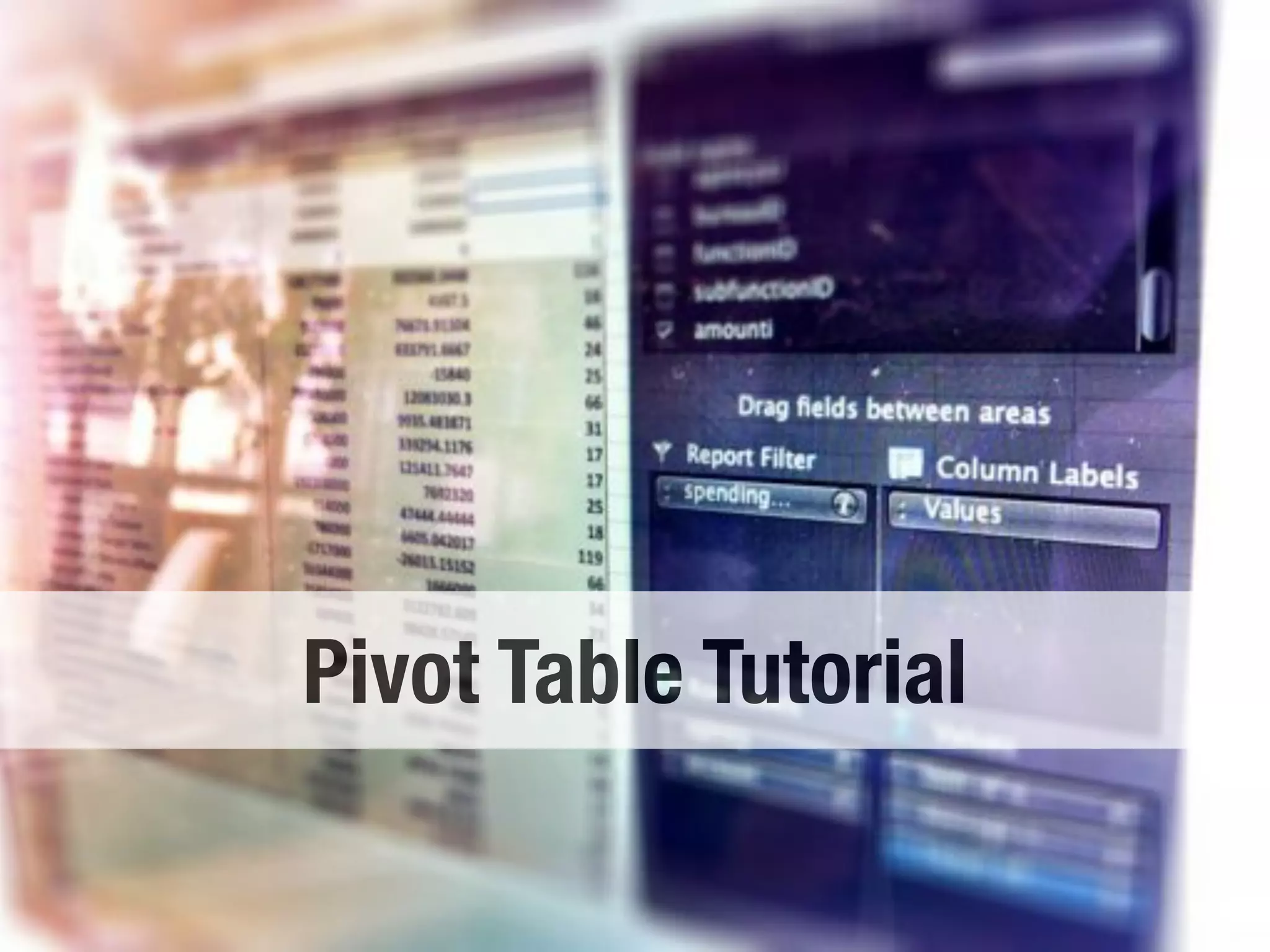 Pivot Table Tutorial
 