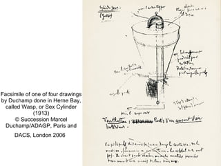 Facsimile of one of four drawings
by Duchamp done in Herne Bay,
called Wasp, or Sex Cylinder
(1913)
© Succession Marcel
Duchamp/ADAGP, Paris and
DACS, London 2006
 
