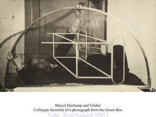 Marcel Duchamp and 'Glider'
Collotype facsimile of a photograph from the Green Box
 