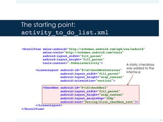 A little hint: Padding vs. Margin
¤ For those of you that are not familiar with the idea of
margin and padding:
12
Object
border
Margin
Padding
 