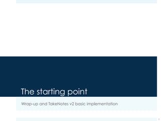 Wrap-up: Activity
¤ An activity is a single, focused thing that the user can do
¤ Example: visualize the to-do list
3
declared
in
implemented
in
described in
associated with
 