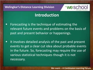 Forecasting - Principles of Management | PPTX