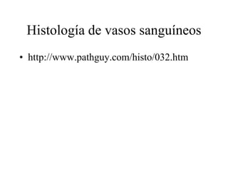 Histología de vasos sanguíneos http://www.pathguy.com/histo/032.htm 