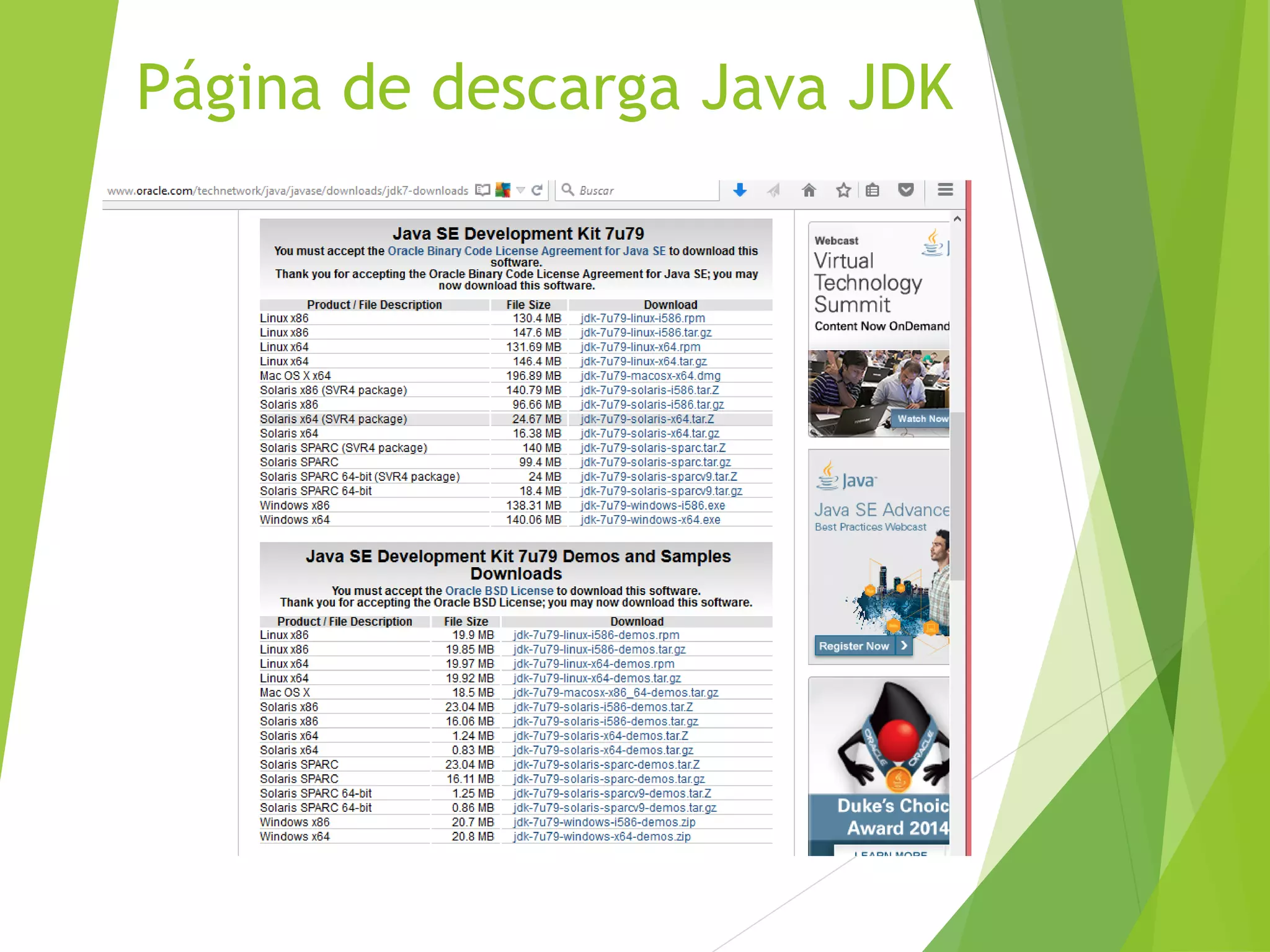 Configuración de Android Studio
Diseño y Desarrollo De App Para Móviles
Página de Descarga Android
Studio
6
http://developer.android.com/sdk/index.html
 