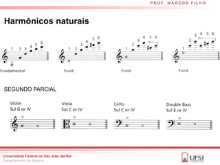 P R O F. M A R C O S F I L H O




Harmônicos naturais




SEGUNDO PARCIAL




Universidade Federal de São João del-Rei
Departamento de Música
 