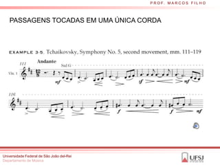 P R O F. M A R C O S F I L H O



   PASSAGENS TOCADAS EM UMA ÚNICA CORDA




Universidade Federal de São João del-Rei
Departamento de Música
 