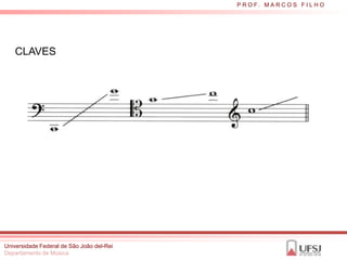 P R O F. M A R C O S F I L H O




   CLAVES




Universidade Federal de São João del-Rei
Departamento de Música
 