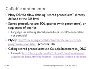 Database access and JDBC | PDF