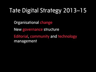 Tate’s Digital Strategy: The Times They Are A-Changin’ 