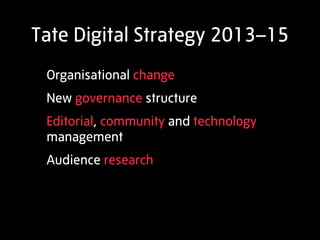 Tate’s Digital Strategy: The Times They Are A-Changin’ 
