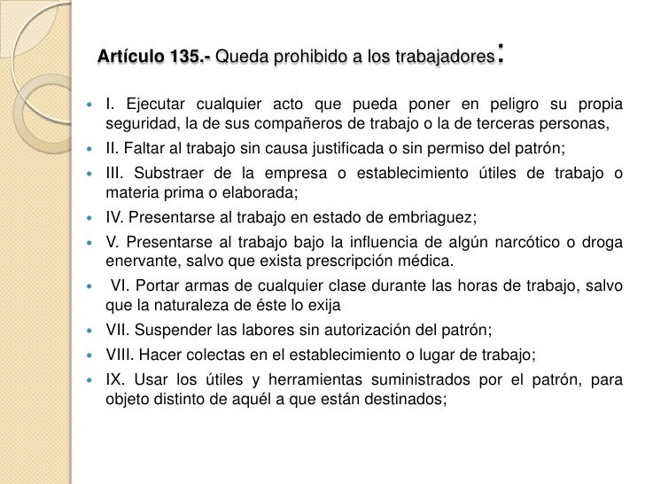 Articulo 135 Ley Federal Del Trabajo