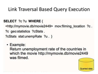 In any case:You have to know the relevant data sourcesWhen developing the app using follow-up queriesWhen selecting an existing SPARQL endpoint over a collection of dataset copiesWhen setting up your own store with a collection of dataset copiesWhen configuring your query federation system You restrict yourself to the selected sourcesThere is an alternative: Remember, URIs link to data