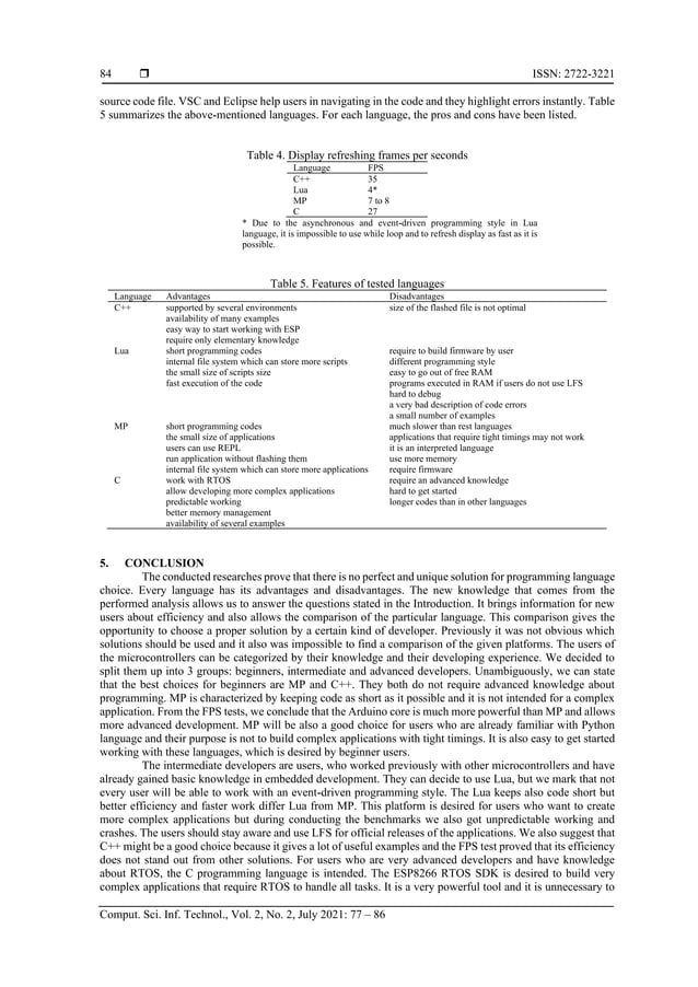 Comparison of ESP programming platforms | PDF | Programming Languages ...