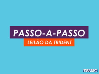 PASSO-A-PASSO 
LEILÃO DA TRIDENT 
 