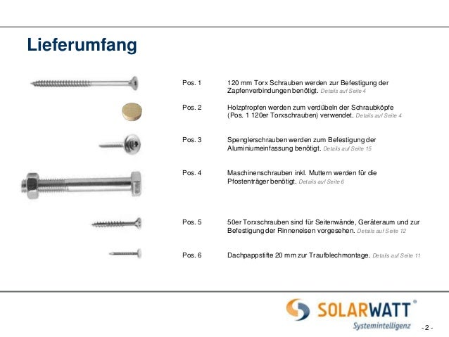 Montageanleitung SOLARWATT CARPORT SYSTEM