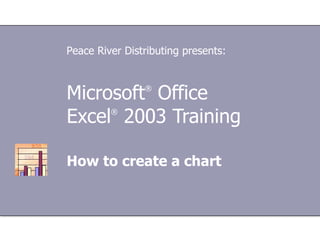 Microsoft ®  Office  Excel ®  2003 Training How to create a chart Peace River Distributing presents: 