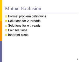 Mutual Problem Mutual Exclusion | PPTX