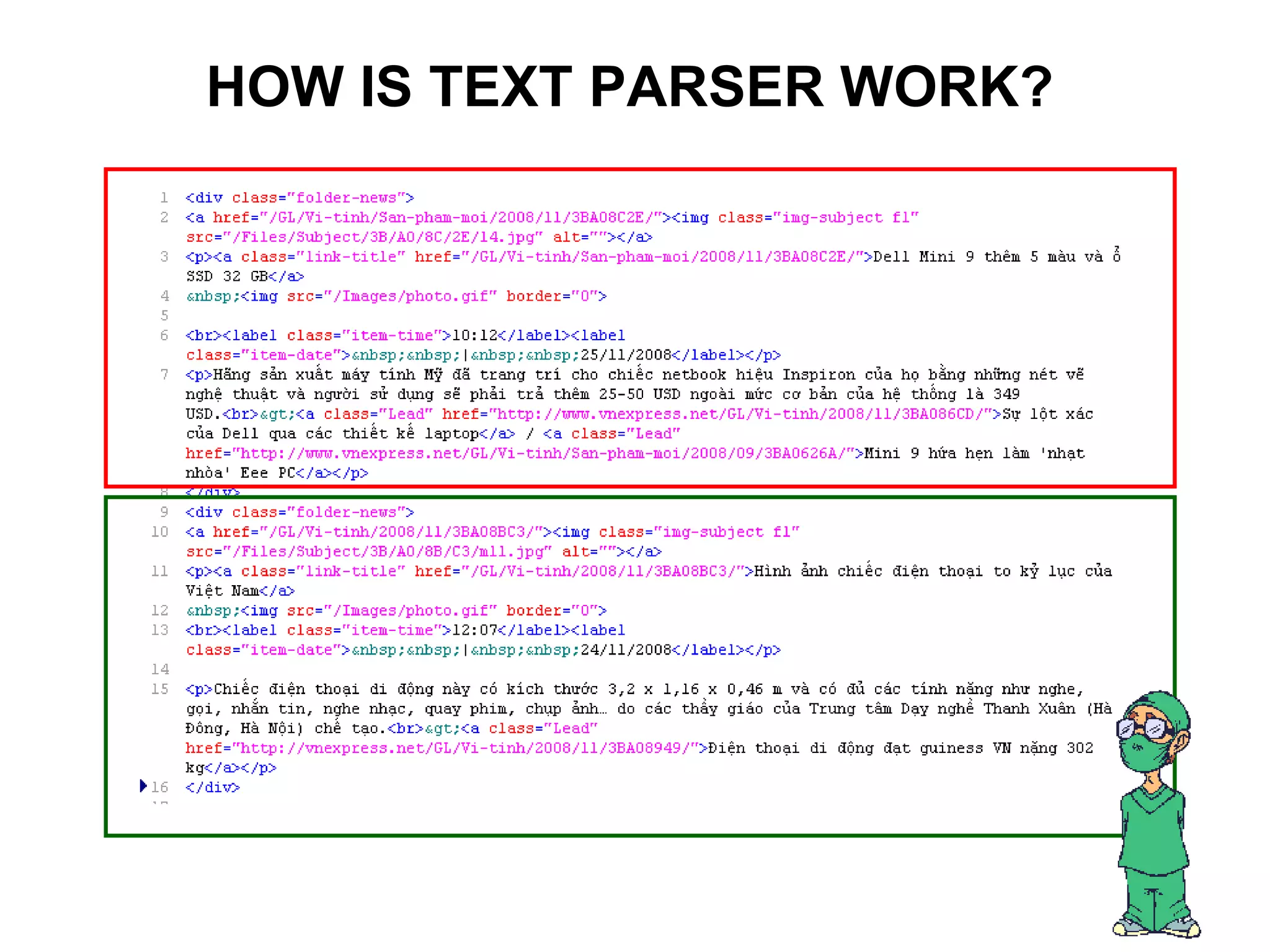 HOW IS TEXT PARSER WORK? 