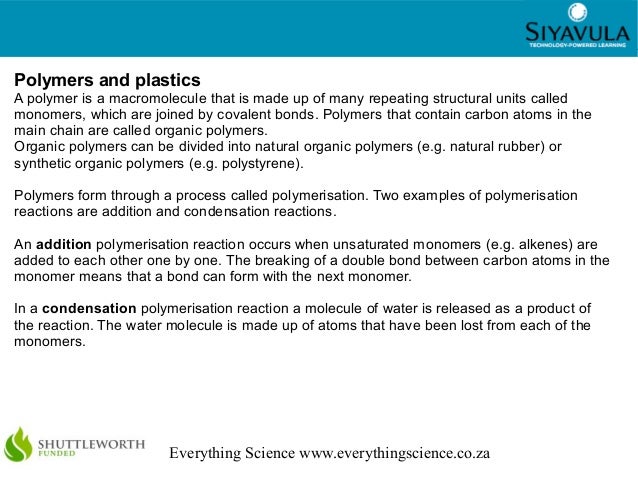 organic molecules organic molecules react to form a product