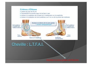 Explorer la zone grisée pré-fibulaire
 