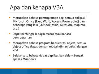 04 - Pengenalan dan Dasar MS Office Excel VBA.pptx