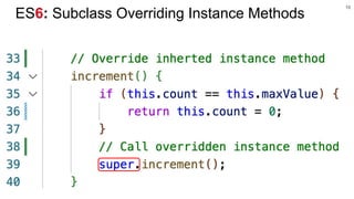 16
ES6: Subclass Overriding Instance Methods
 