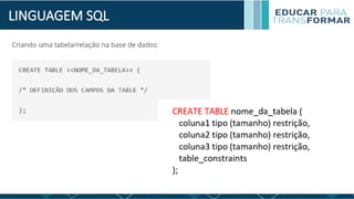 LINGUAGEM SQL
 