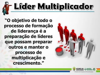 “O objetivo de todo o
processo de formação
de liderança é a
preparação de líderes
que possam preparar
outros e manter o
processo de
multiplicação e
crescimento.”
 
