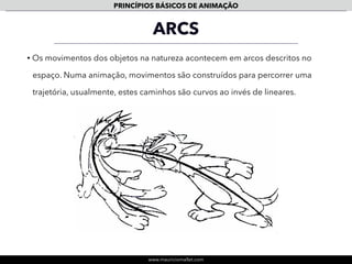 www.mauriciomallet.com
PRINCÍPIOS BÁSICOS DE ANIMAÇÃO
EXAGGERATION
• Deve ser trabalhado com cada componente existente numa cena como o
som, a cor, a emoção… nunca isolado.
MADAGASCAR - DREAMWORKS
 