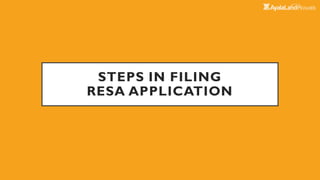 Resa Application Real estate service act, presentation file | PDF