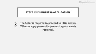 Resa Application Real estate service act, presentation file | PDF