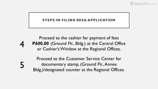 Resa Application Real estate service act, presentation file | PDF