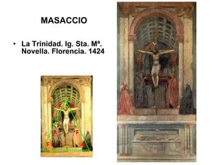 MASACCIO La Trinidad. Ig. Sta. Mª. Novella. Florencia. 1424 R R R A A A 