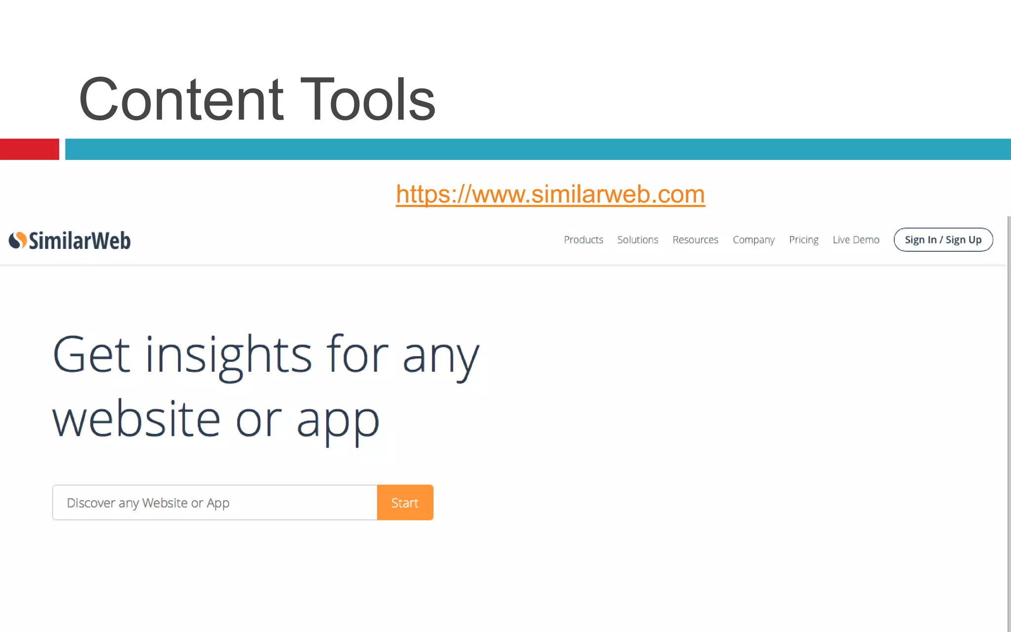 Content Tools
https://www.similarweb.com
 