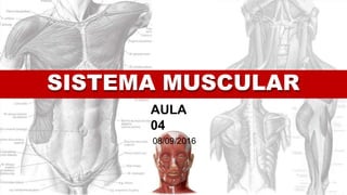 AULA
04
08/09/2016
SISTEMA MUSCULAR
 