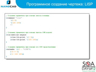 Программное создание чертежа: LISP
 