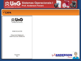 Sistemas Operacionais I Prof. Anderson Favaro CAPA 
