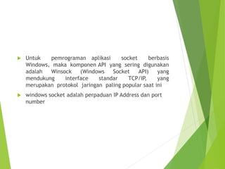 pemrograman socket pada jaringan komputer | PPTX