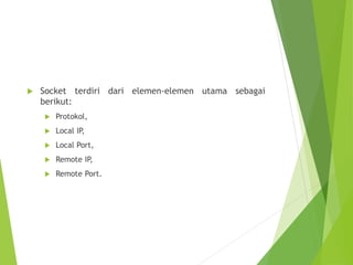 pemrograman socket pada jaringan komputer | PPTX