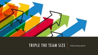 TRIPLE THE TEAM SIZE without losing control
 