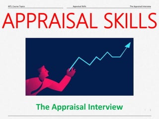 1
|
The Appraisal Interview
Appraisal Skills
MTL Course Topics
APPRAISAL SKILLS
The Appraisal Interview
 