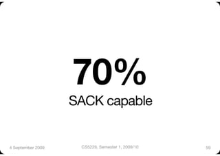 70% "
                    SACK capable


4 September 2009
    CS5229, Semester 1, 2009/10
   59
 