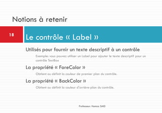 04 visual basic .net - exploitation des nouveaux controles windows ...