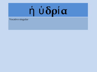 δρ αἡ ὑ ί
Vocativo singular
 