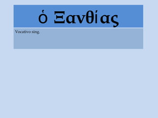Ξανθ αςὁ ί
Vocativo sing.
 