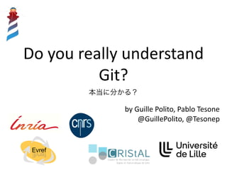 Do you really understand
Git?
本当に分かる？
by Guille Polito, Pablo Tesone
@GuillePolito, @Tesonep
Evref
fervE
 