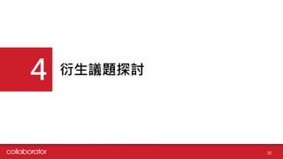 衍生議題探討
30
4
 