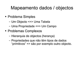 Desenvolvimento em .Net - Dados vs Objectos